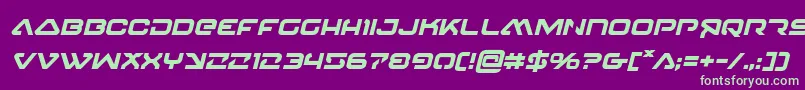 4114blasterv2boldital Font – Green Fonts on Purple Background