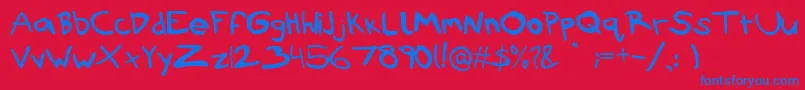 Rubbish Font – Blue Fonts on Red Background