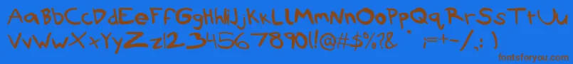 Rubbish Font – Brown Fonts on Blue Background