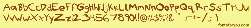 Rubbish Font – Brown Fonts on Yellow Background