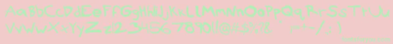 Rubbish Font – Green Fonts on Pink Background