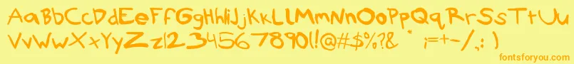 Rubbish Font – Orange Fonts on Yellow Background