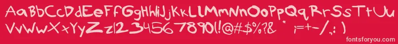 Rubbish Font – Pink Fonts on Red Background