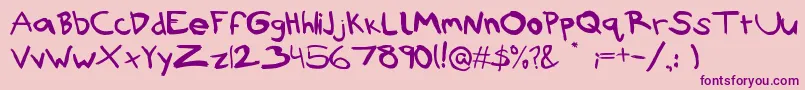 Rubbish Font – Purple Fonts on Pink Background