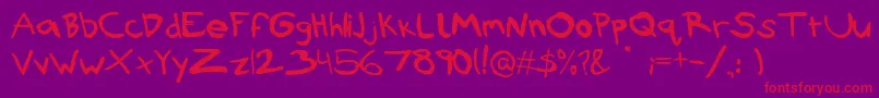 Rubbish Font – Red Fonts on Purple Background