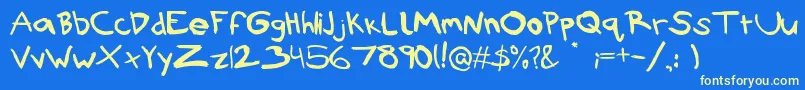 Rubbish Font – Yellow Fonts on Blue Background