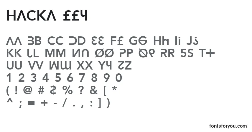Fuente Hacka ffy - alfabeto, números, caracteres especiales