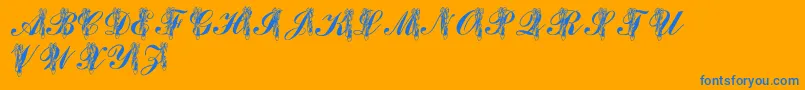 LmsToeShoes Font – Blue Fonts on Orange Background