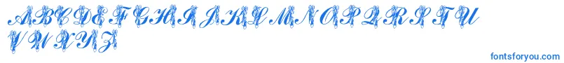 LmsToeShoes-Schriftart – Blaue Schriften auf weißem Hintergrund