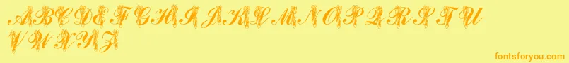 LmsToeShoes Font – Orange Fonts on Yellow Background