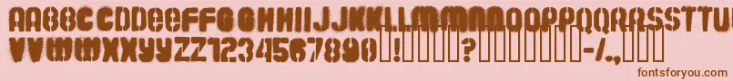 Barrio30-Schriftart – Braune Schriften auf rosa Hintergrund