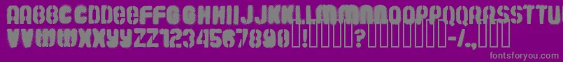 Barrio30-Schriftart – Graue Schriften auf violettem Hintergrund