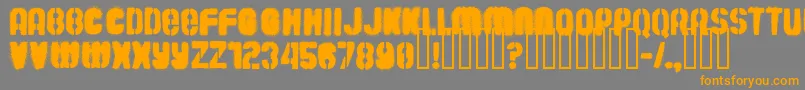 Barrio30-Schriftart – Orangefarbene Schriften auf grauem Hintergrund