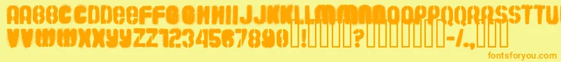 Barrio30 Font – Orange Fonts on Yellow Background