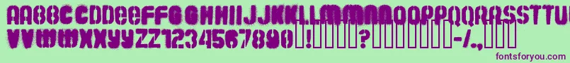 Barrio30-Schriftart – Violette Schriften auf grünem Hintergrund