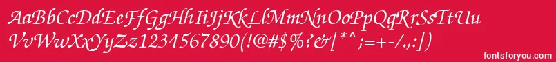 フォントItcZapfChanceryРќРµР¶РёСЂРЅС‹Р№РљСѓСЂСЃРёРІ – 赤い背景に白い文字