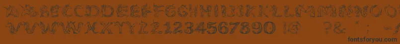 EenhoornLight Font – Black Fonts on Brown Background