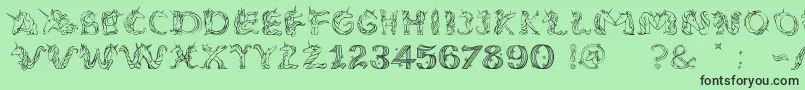 EenhoornLight Font – Black Fonts on Green Background