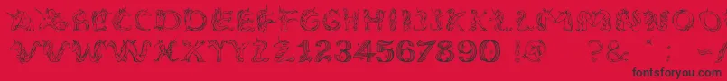 EenhoornLight Font – Black Fonts on Red Background