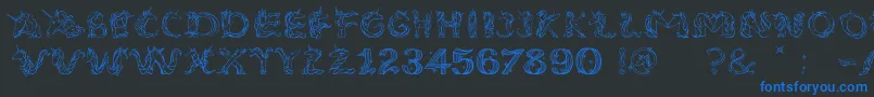 EenhoornLight Font – Blue Fonts on Black Background