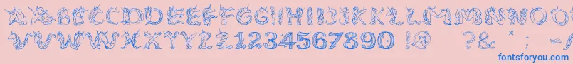 フォントEenhoornLight – ピンクの背景に青い文字