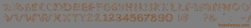 EenhoornLight Font – Brown Fonts on Gray Background