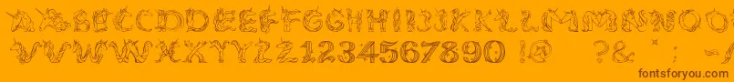 EenhoornLight Font – Brown Fonts on Orange Background
