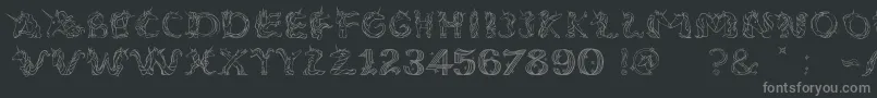 EenhoornLight Font – Gray Fonts on Black Background