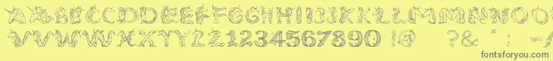 EenhoornLight Font – Gray Fonts on Yellow Background