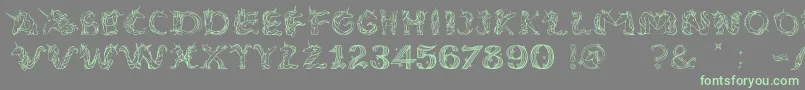 EenhoornLight Font – Green Fonts on Gray Background