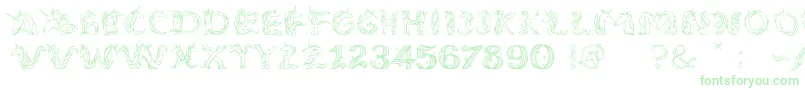 EenhoornLight Font – Green Fonts on White Background
