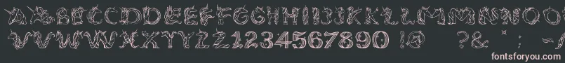 EenhoornLight Font – Pink Fonts on Black Background