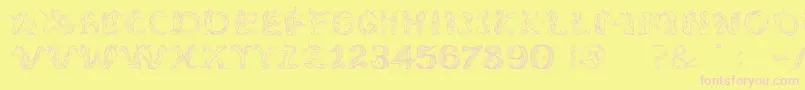 EenhoornLight Font – Pink Fonts on Yellow Background