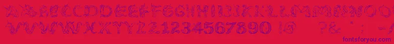 Fonte EenhoornLight – fontes roxas em um fundo vermelho
