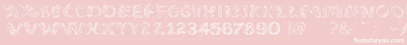 EenhoornLight-Schriftart – Weiße Schriften auf rosa Hintergrund