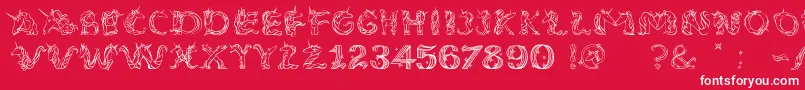 EenhoornLight Font – White Fonts on Red Background