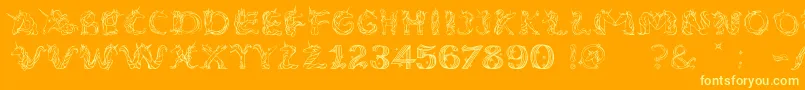 フォントEenhoornLight – オレンジの背景に黄色の文字