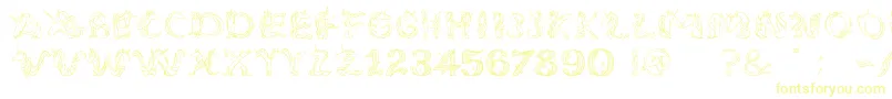 フォントEenhoornLight – 白い背景に黄色の文字