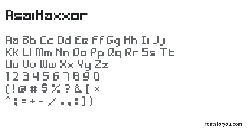 Czcionka AsaiHaxxor – alfabet, cyfry, specjalne znaki
