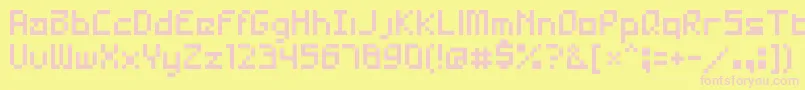 AsaiHaxxor-Schriftart – Rosa Schriften auf gelbem Hintergrund