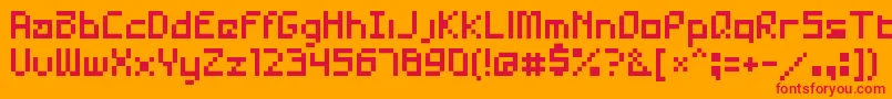 フォントAsaiHaxxor – オレンジの背景に赤い文字