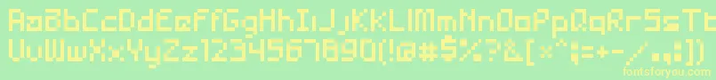 Czcionka AsaiHaxxor – żółte czcionki na zielonym tle