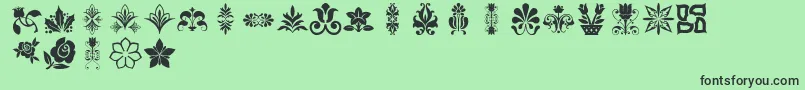 Lpflowers2 Font – Black Fonts on Green Background