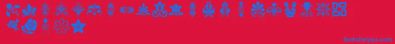 Lpflowers2 Font – Blue Fonts on Red Background