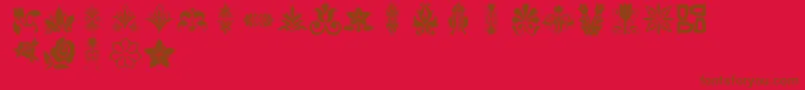 Lpflowers2 Font – Brown Fonts on Red Background