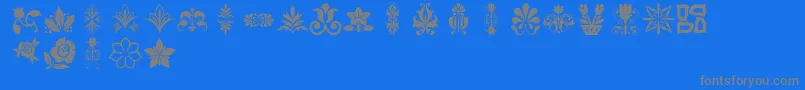 Lpflowers2 Font – Gray Fonts on Blue Background