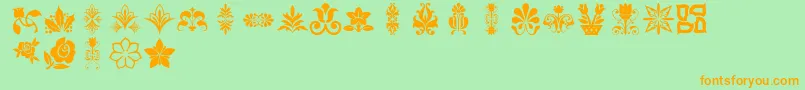 Lpflowers2 Font – Orange Fonts on Green Background