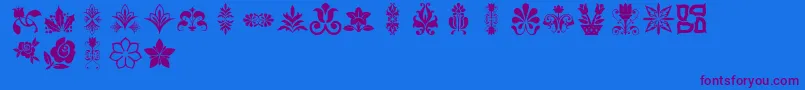 Lpflowers2 Font – Purple Fonts on Blue Background