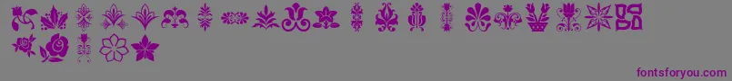 Lpflowers2 Font – Purple Fonts on Gray Background