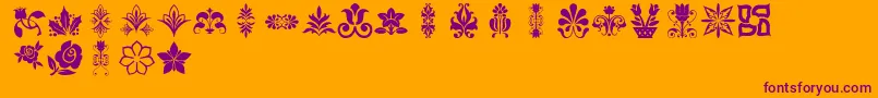 Lpflowers2 Font – Purple Fonts on Orange Background